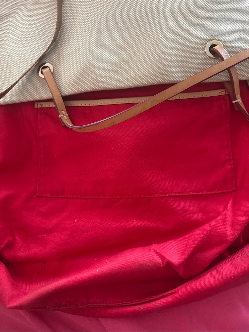 Dooney & Bourke Beige Canvas Tote with Pink Stripes vintage big tote - Picture 5 of 5